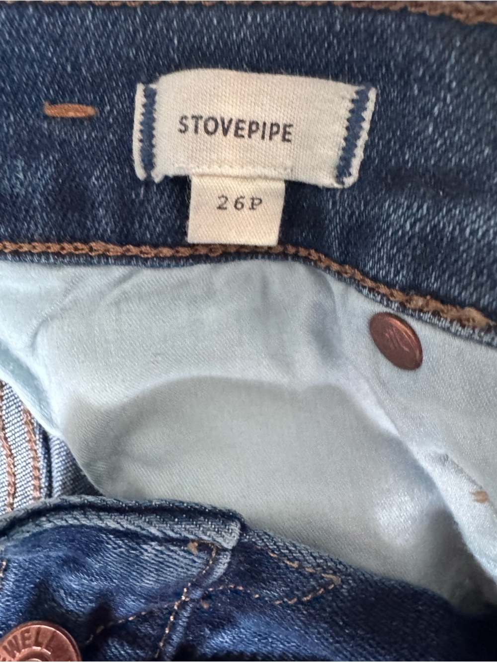 Madewell Women's stove pipe Jeans — Dark Blue Wash size 26p - Picture 3 of 4
